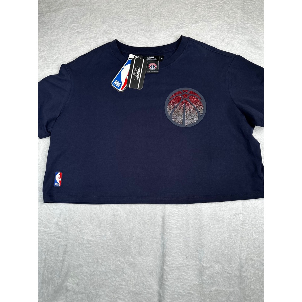 Pro Standard Washington Wizards NBA Rhinestone Crop Top Navy Blue XL NEW